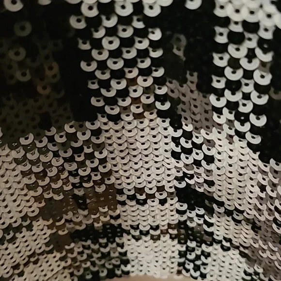 DRAPER JAMES WOMENS BLACK & WHITE SEQUIN SHEATH DRESS SIZE 4 - Picture 8 of 15